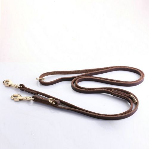 Multifunctional Leather Pet leash handmade Cowhide two Handles - Image 5