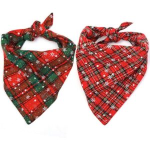 Wholesale pet bandana plaid snow pattern christmas design