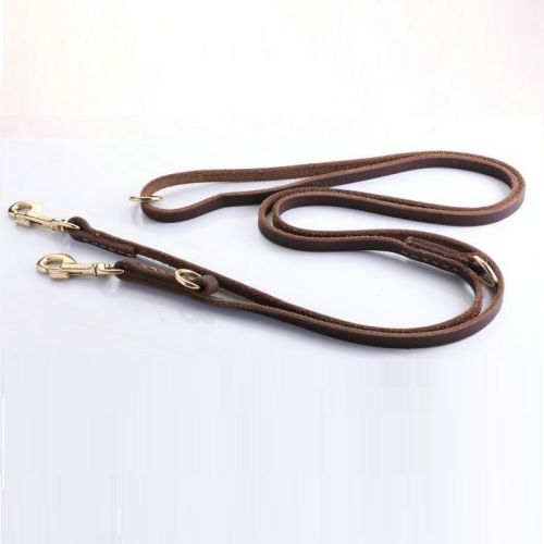 Multifunctional Leather Pet leash handmade Cowhide two Handles - Image 4