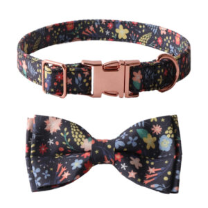 Pattern Dog and cat Collar with Bowtie Alloy Buckle manufacturer