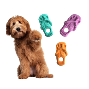 Wholesale OEM Eco-Friendly Dog Toys unbreakable Resistant Slipper TPR Bite Grinding Tooth Cleaning