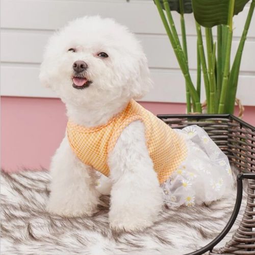 Customized Comfortable Cats and Dogs summer cooling dress with Flower Gauze - Image 9