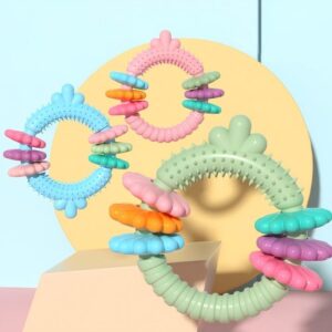 non-toxic Dog Toy Colorful Flying Disc ring Teeth Cleaning Bite Ring Chew training Toys