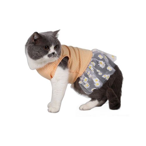 Customized Comfortable Cats and Dogs summer cooling dress with Flower Gauze - Image 3