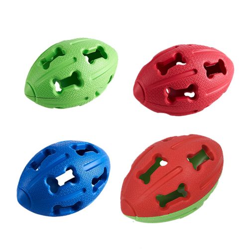 Pet Rugby Dog Toy Relieving Fun Tour Leakage Ball Grinding Teeth Tough Chew