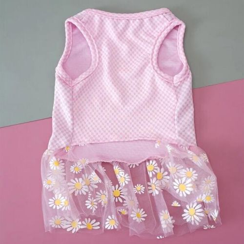 Customized Comfortable Cats and Dogs summer cooling dress with Flower Gauze - Image 7
